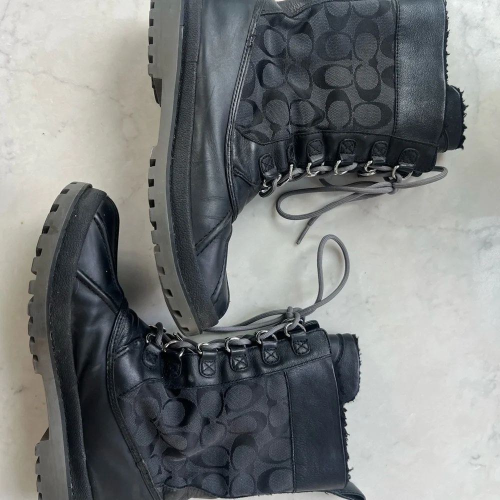 Coach Black Signature Laura Rain and Snow Boot Women’s 10